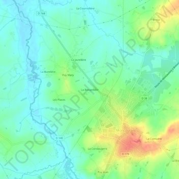 La Boisardière地形图、海拔、地势