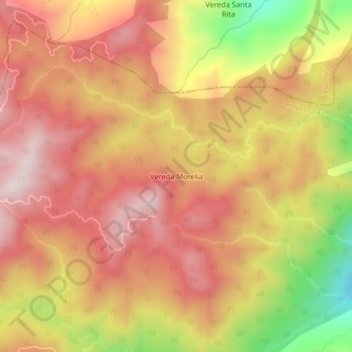 Vereda Morelia地形图、海拔、地势