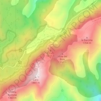 el Faro地形图、海拔、地势