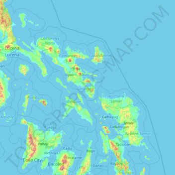 Sorsogon地形图、海拔、地势