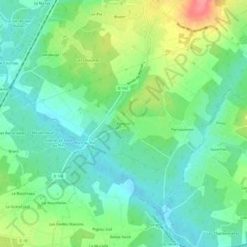 Buisson地形图、海拔、地势
