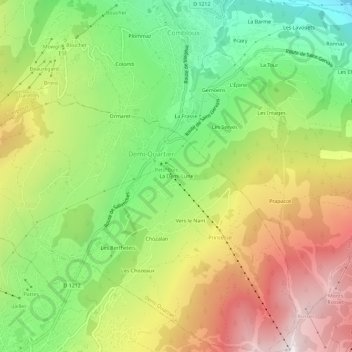 La Demi-Lune地形图、海拔、地势