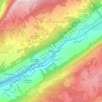 L'Adroit地形图、海拔、地势