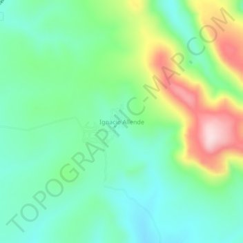 Ignacio Allende地形图、海拔、地势