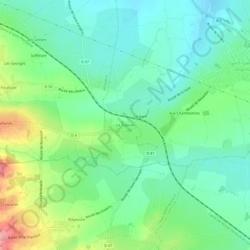 La Tuilerie地形图、海拔、地势
