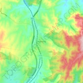 Wandong地形图、海拔、地势