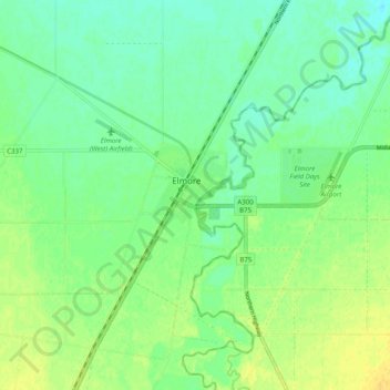 Elmore地形图、海拔、地势