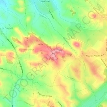 Birot地形图、海拔、地势