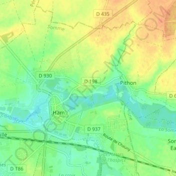 Estouilly地形图、海拔、地势