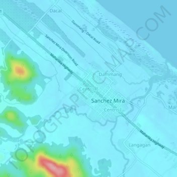 Centro II地形图、海拔、地势