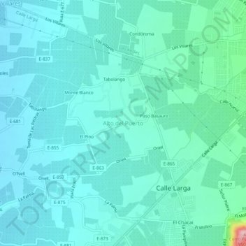 Alto del Puerto地形图、海拔、地势