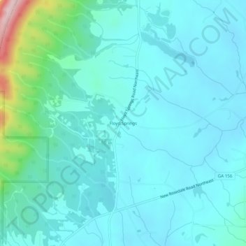 Floyd Springs地形图、海拔、地势