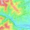 La Roue地形图、海拔、地势