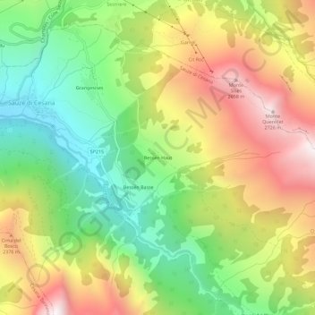 Bessén Haut地形图、海拔、地势