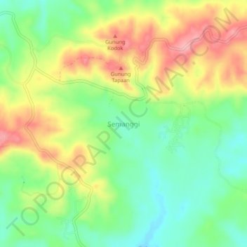 Semanggi地形图、海拔、地势