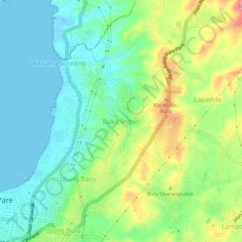 Bukit Indah地形图、海拔、地势