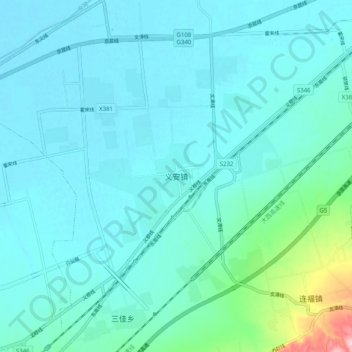 义安镇地形图、海拔、地势