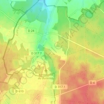 Le Bas Coudray地形图、海拔、地势