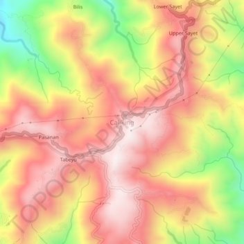 Caliking地形图、海拔、地势