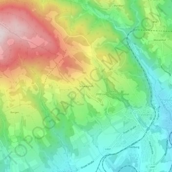 Schwaighof地形图、海拔、地势