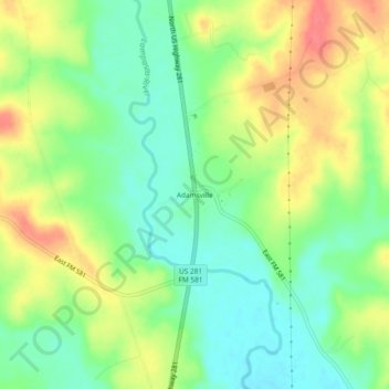 Adamsville地形图、海拔、地势