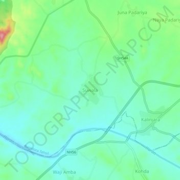 Suwala地形图、海拔、地势