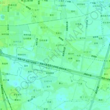 京川村地形图、海拔、地势