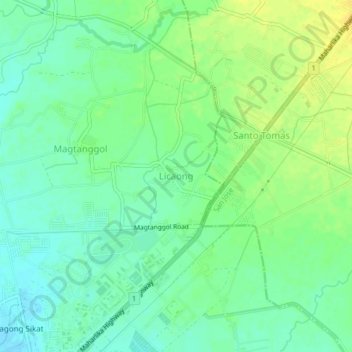 Licaong地形图、海拔、地势