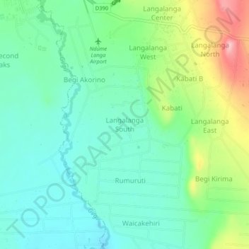 Langalanga South地形图、海拔、地势