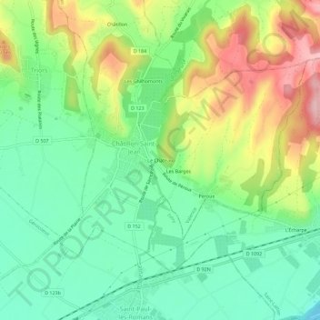 Le Château地形图、海拔、地势