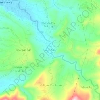 Santo Niño地形图、海拔、地势