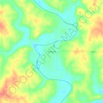 Gentryville地形图、海拔、地势