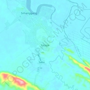 Sri Jaya地形图、海拔、地势