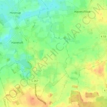 Osterhavetoft地形图、海拔、地势