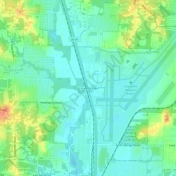 Erskine Station地形图、海拔、地势