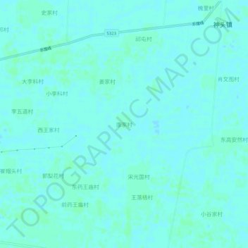 康家村地形图、海拔、地势