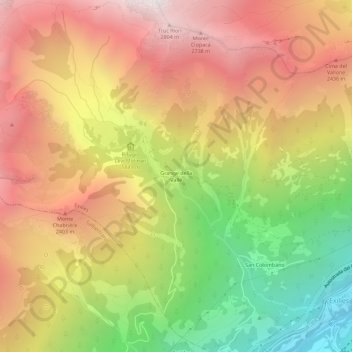 Grange della Valle地形图、海拔、地势