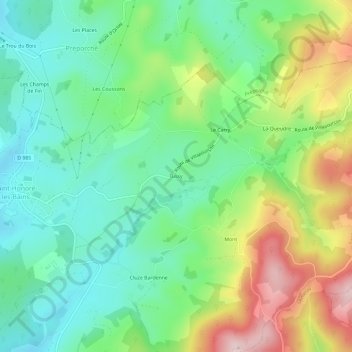 Tussy地形图、海拔、地势