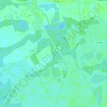 Sausseron地形图、海拔、地势