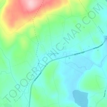 East Wilton地形图、海拔、地势
