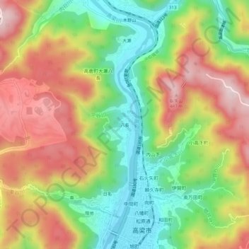 八長地形图、海拔、地势