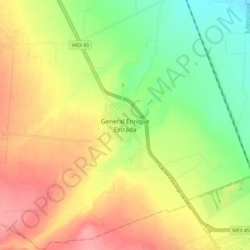 General Enrique Estrada地形图、海拔、地势