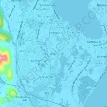 Barangay 78地形图、海拔、地势