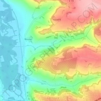Trochet地形图、海拔、地势