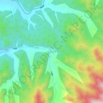 水口子村地形图、海拔、地势