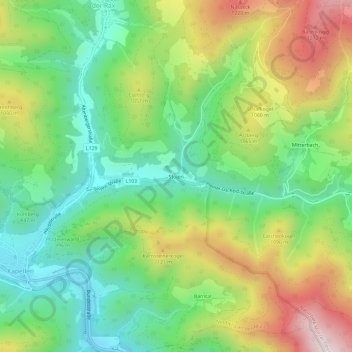 Stojen地形图、海拔、地势