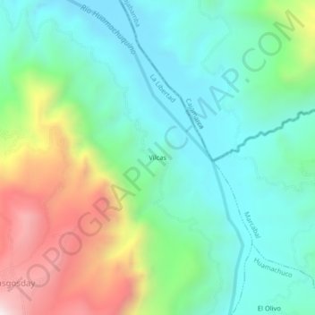 Vilcas地形图、海拔、地势