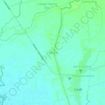 Villarosa地形图、海拔、地势