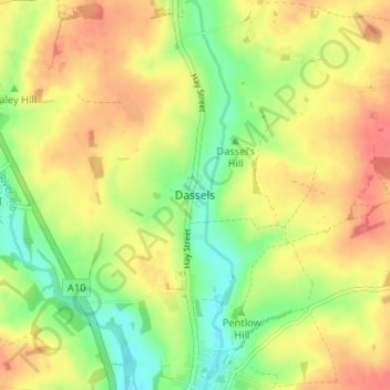 Dassels地形图、海拔、地势