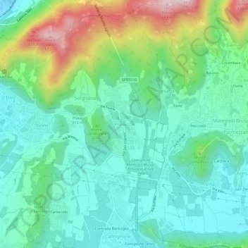 Provezze地形图、海拔、地势